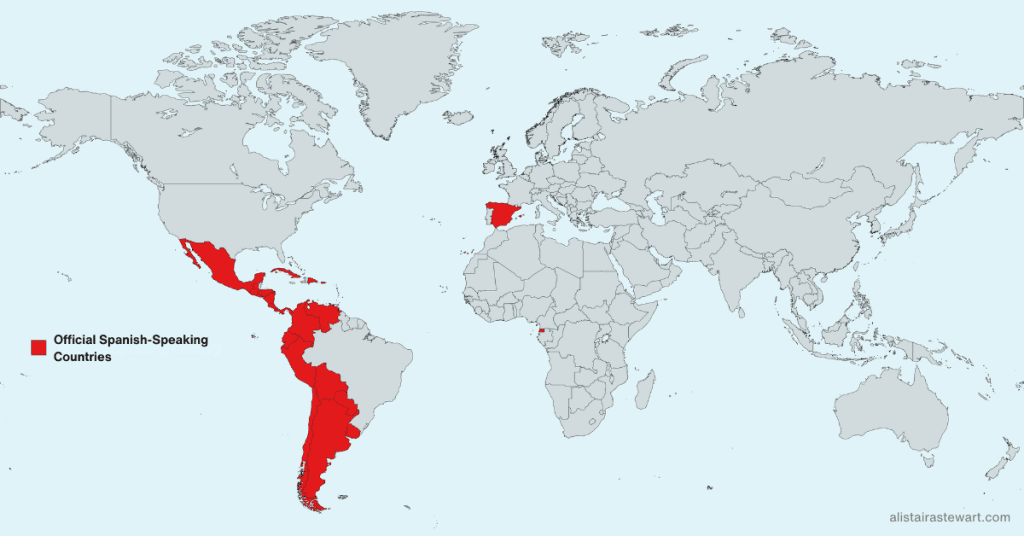 Map of Spanish Speaking Countries